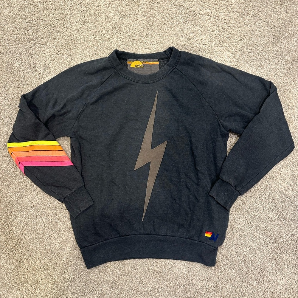 Aviator Nation Lightning Bolt Crewneck Sweater